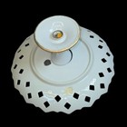 Vintage  Bird Cake Stand Hand Painted Gold Trim Porcelain Lattice Japan Trimont 