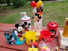Massive Lot  Vintage Disney Mickey Mouse Bathroom Toothbrush Holder Soap Cups