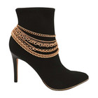 Women Boot Bracelet Gold Metal Chain Anklet Shoe Charm Strands Celebrity Style