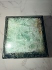 Vtg Green Aventurine Stone marble Trinket Jewelry Keepsake Storage Box With Lid