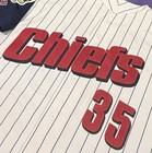 Game Worn used 2001 Peoria Chiefs  35 Milb St Louis Cardinals Midwest Jersey 50
