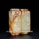 4cm Old Chinese Hongshan Culture Hetian Jade Carve Phoenix Bird Yucong Yuzong