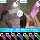 Handheld Shower Head 7 Color Changing Led Light Water Bath Home Bathroom Glowing