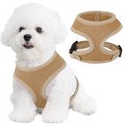 Escape Proof Dog Puppy Harness Pug adjustable Breathable Mesh Lighted Vest Brown
