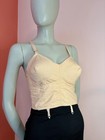 40s 50s B  Altman Fifth Ave Vtg Longline Bustier Bullet Bra Nude Blush Pinup 40