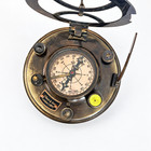Gilbert   Sons London Brass Sundial Compass Reproduction With Wooden Box