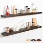 Rustic Wooden Floating Shelves For Wall - 48 Inch Wood Wall 47 2 Inch Walnut