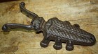 Cast Iron Antique Style Beetle Door Stop Boot Jack Brown Finish Rustic Western 