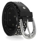 Harley-davidson Women s Horseshoe Shiny Studded Genuine Leather Belt  Black