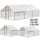 20 X10ft Walk-in Metal Chicken Coop Poultry Cage Pet House W  Chicken Run Cover