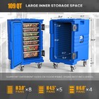 109qt Insulated Food Pan Carrier With 4 Lockable Wheels - Holds 7 Pans  4-6h Hot