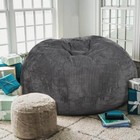 Bean Bag Chair 3ft Luxurious Faux Rabbit Fur Memory Foam Bean Bag Chairs