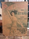 Original 1917 Poster Mounted   Fight Or Buy Bonds Third Liberty Loan War Wwi Usa