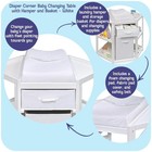 Baby Changing Table Corner Space Saving White Storage Badger Basket