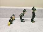 Set Of 3 Vintage 1950s Era Christmas Pixie elf Made In Japan Green