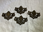 Lot Of 4 Vtg Chippendale Brass Faux Skeleton Keyhole Escutcheon Hardware 2 3 8 