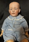 Antique  Heubach Character  Bisque  Doll  -   7 Germany Signed Boy Heart Neck