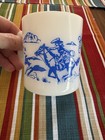 Hopalong Cassidy Blue Milk Glass 3  Tall Coffee Mug Cup Vintage 1950s