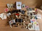 Vintage Junk Drawer Lot Gramps Estate Prayer Cards Hardware Keys Jewelry