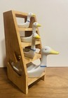 Vintage Ceramic Goose Measuring Spoons   Wooden Stand Set Of 4 Cottagecore