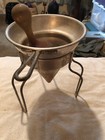 Vintage Wear Ever  8 Aluminum Canning Strainer   Stand  Wood Pestle Masher
