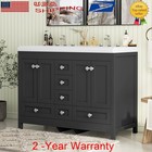 Bathroom Vanity Freestanding Double Basin Ceramic Sink Vanity Cabinet Drawers Us