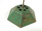 Antique Vintage Cast Iron Green Painted Receipt Spike Pick Holder