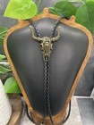 Rodeo Bolo Tie Western Cowboy Black Leather Necktie New Free Ship B5089