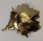 Vintage Virginia Metalcrafters Sugar Maple Leaf Bowl Tray  3-48 Solid Brass