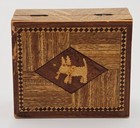 Scottie Dog Vintage Wooden Boxes Veneered Jewelry Trinket Pair