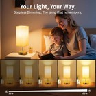 Led Bedside Table Lamp For Bedroom Dimmable Touch Light Usb C Dual Charging Port