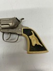 Vtg Hubley Usa Pistol Cap Gun Toy Western White Black Steer Grips