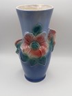    vintage   royal Copley Bluepink Flower Mid Century Modern Ceramic Pottery Vase 8 