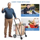 Super Deal Folding Shopping Cart With Wheels And 24 4  X 41 1  X 24 7   Black 