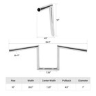 Chrome 1  Wide Z-bar 10  Rise 60 s Handlebar W o Indent For Harley 1  Clamp