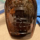 1976 Vintage Log Cabin Syrup Bottle Bicentennial Amber Glass 1776 Pumpkins 8 25