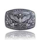 America Second Amendment Belt Buckle 2a  2nd  Freedom  Guns Antique Silver Tone