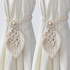 2pcs Macrame Leaf Tassel Curtain Tie Backs Holdbacks Tie Rope Home Window Decor