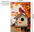 Fall Cardinal Bird Garden Flag 12x18 Inch Double Sided Outside Autumn Yard Decor