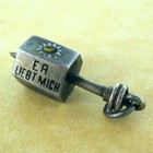 Antique German 800 Silver Enamel Daisy Spinner Charm He Loves Me