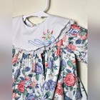 Vintage Infant Floral Lace Bib Lined Embroidered Cottagecore Dress  18 Months