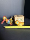 Vintage Japanese Tin Wind Up Bird Toys W  Original Box Litho Clockwork