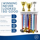 Evermore Medal Hanger Display And Trophy Shelf With Hooks - Wooden Medal   