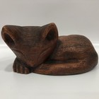 Beautiful Handcarved In 1 Single Pc Of Wooden Sleeping Cat 3    Tall  7    Wide