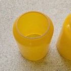Vintage Yellow Satin Glass Cylinder Lamp Shades Mid Century Modern 4   x5 5    Set 3