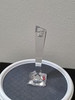 Austrian Lead Crystal Pillar Candle Holder Geometric Modern Minimalist 9  Tall