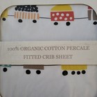 Addison Belle 100  Organic Cotton Percale Fitted Crib Sheet Trains Pattern New 