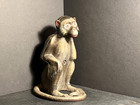 1920s-30s Vintage Hubley Cast Iron Monkey W  Curled Tail Doorstop Original Paint