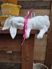 Vintage Ceramic Sleeping Bunny Rabbit Shelf Sitter Farmhouse Cottagecore