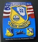 Blue Angels Us Navy Usn Usa 3 Pin Embroidered 1 Patch Gift Set Lapel Pin Badge